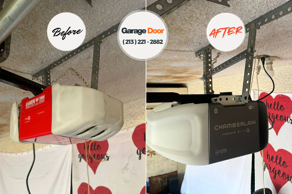 Before and after: garage door repair Clifton, NJ